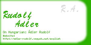 rudolf adler business card
