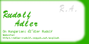 rudolf adler business card